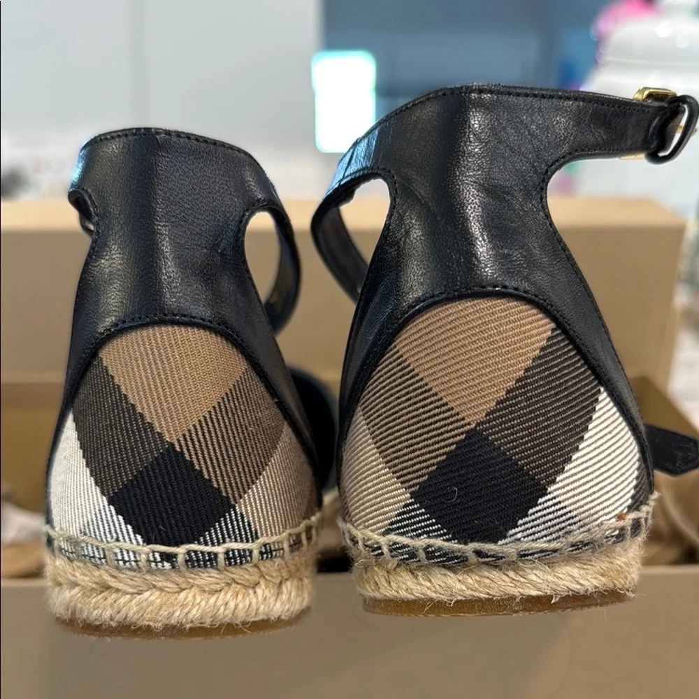 Burberry Black and Brown Espadrilles with Ankle Strap - Picture 4 of 8
